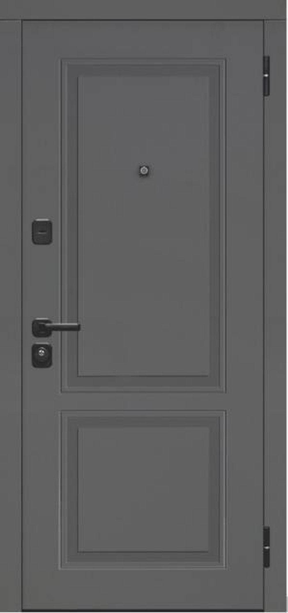 Дверь вхоная 7,5 См Порту эмаль графит/эмаль белая мдф/мдф