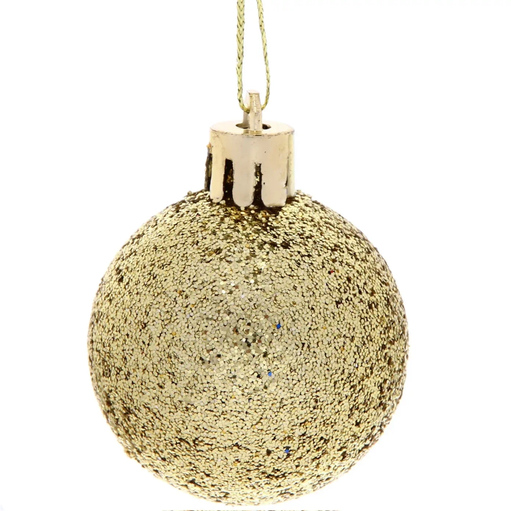Новогодние шары 4 см (набор 24 шт) «Микс фактур», золото