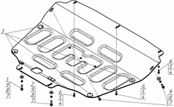 Защита алюминиевая 4 мм; Д;КПП; Chery Tiggo 4; 4Pro; 7; 7Pro, 8; 8Pro; Exeed LX Motodor.349001