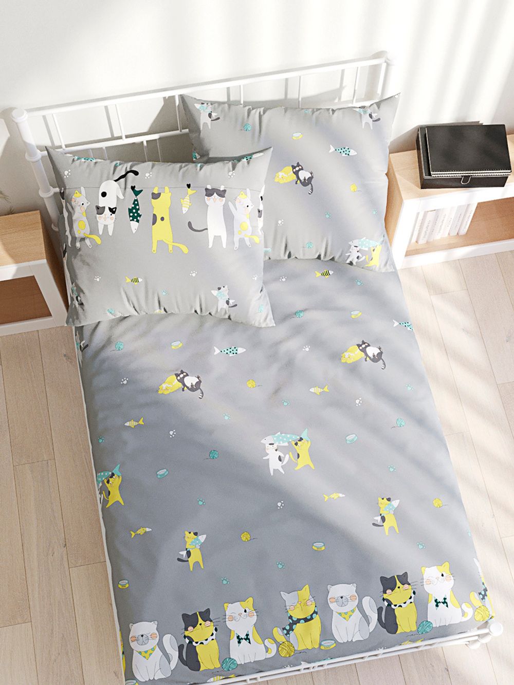 Простынь поплин Сказка "Рыболовы" 240x215 см