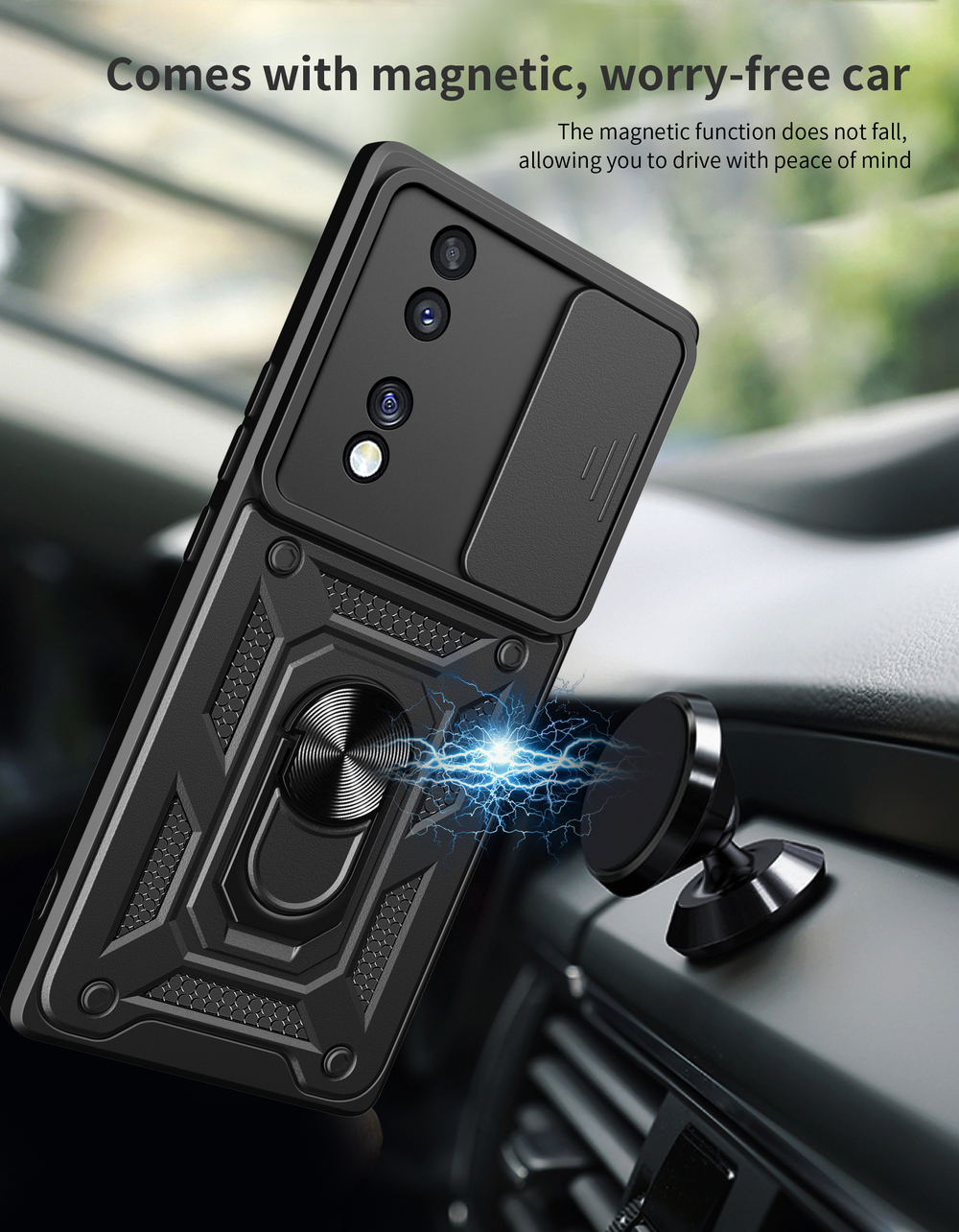 Чехол с кольцом Bumper Case для Honor 70