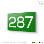 Номер на дверь 287, табличка на дверь для офиса, квартиры, кабинета, аудитории, склада, зеленая 120х70 мм, Айдентика Технолоджи