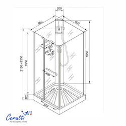 Душевая кабина Ceruttispa (ЧеруттиСпа) MiMi90BF, с низким поддоном, 90x90x225