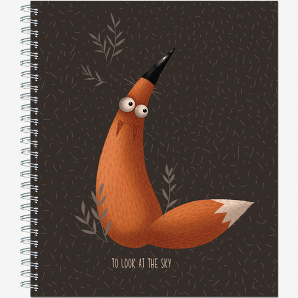 Тетрадь общая 60 листов на металлическом гребне "Лисоньки"