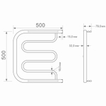 Полотенцесушитель MIXLINE SIMPLE PM1 50х50 1'' ПОЛКА