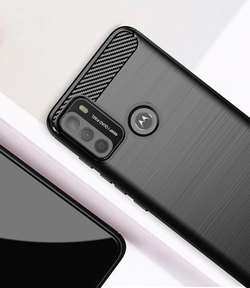 Чехол в стиле карбон для смартфона Motorola Moto G50, серии Carbon от Caseport