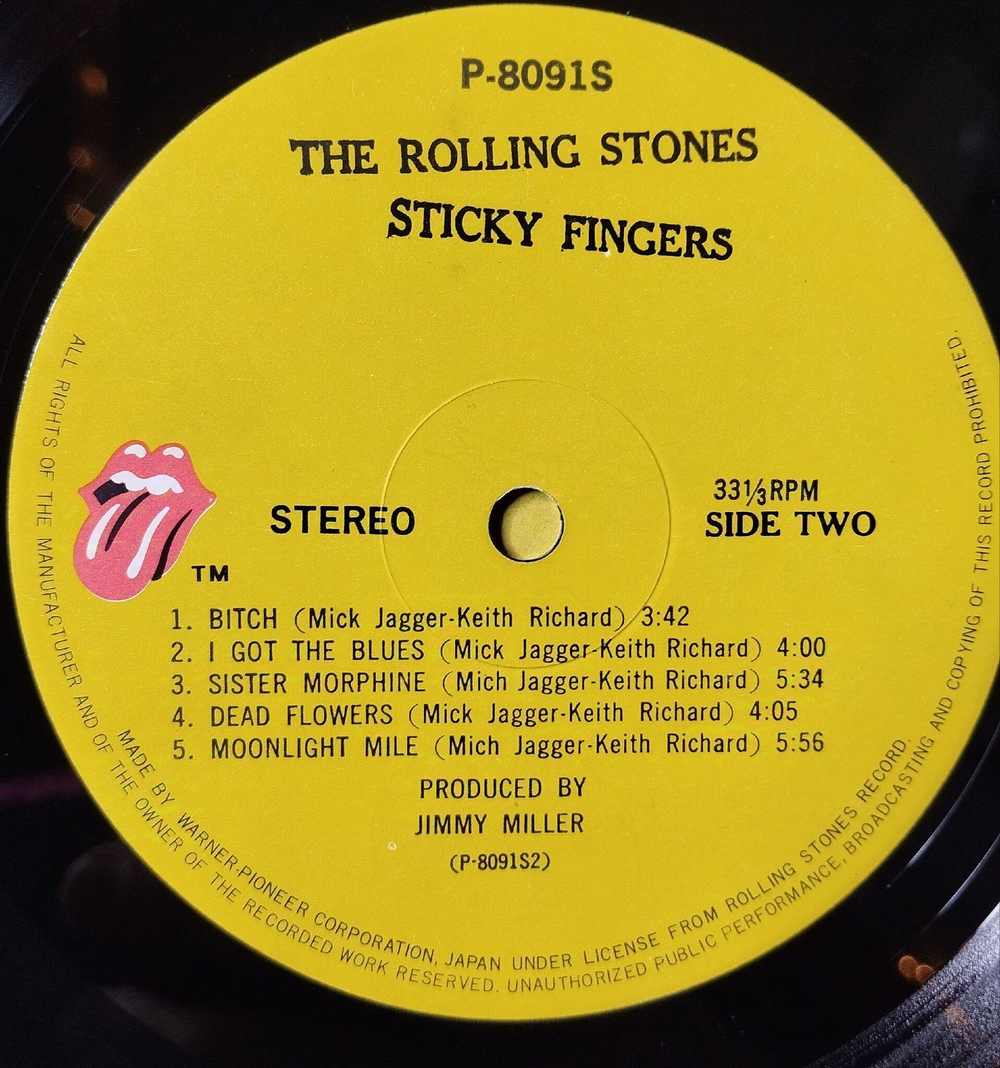 Винтажная виниловая пластинка LP The Rolling Stones Sticky Fingers (Japan 1971) (No Obi) Brown Sugar