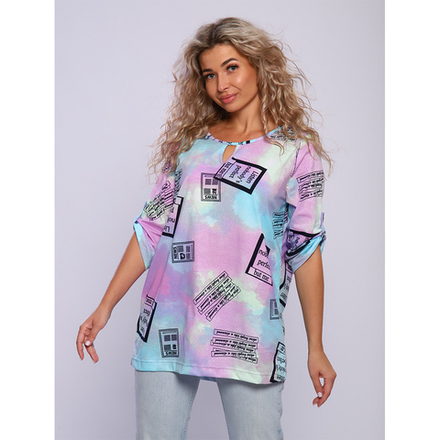 Рубашка-туника домашняя большого размера 109-266/фиолетовый-омбре