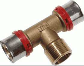 Фитинг пресс для металлопластиковой трубы Тройник 20 x 3/4" x 20 Наружная резьба TeRma 02413