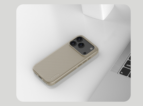 Чехол золотистого цвета от Nillkin для смартфона iPhone 17 Pro Max, серия Super Frosted Shield Pro