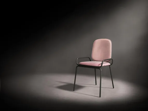 Стул Ror, Double Frame, розовый велюр