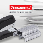 Скобы для степлера цинковое покрытие №24/6 1000 штук BRAUBERG "EXTRA" до 30 листов (40 штук в упаковке)