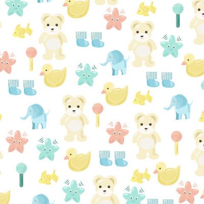 Узор с игрушками для новорожденных