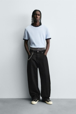 ZARA ДЖИНСЫ BALLOON FIT, ЧЕРНЫЙ