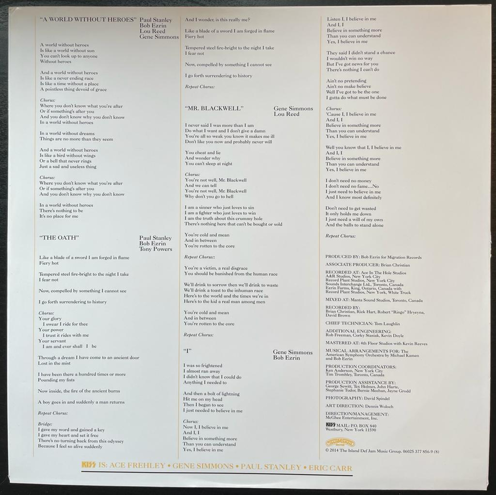 Kiss - Music rrom The elder (Европа 2014г.)