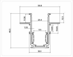 Ambrella Шинопровод 3м встраиваемый под ГКЛ 12,5мм Magnetic Standard 48V 20mm Track System GL3338