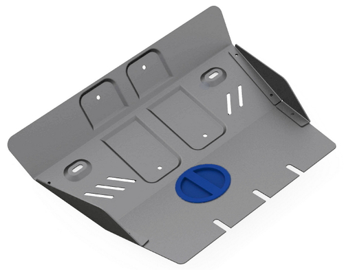 Защита картера Rival (часть 1) для Toyota FJ Cruiser (V - 4.0) 2006-2018, штампованная, алюминий 4 мм, с крепежом, 333.5789.1