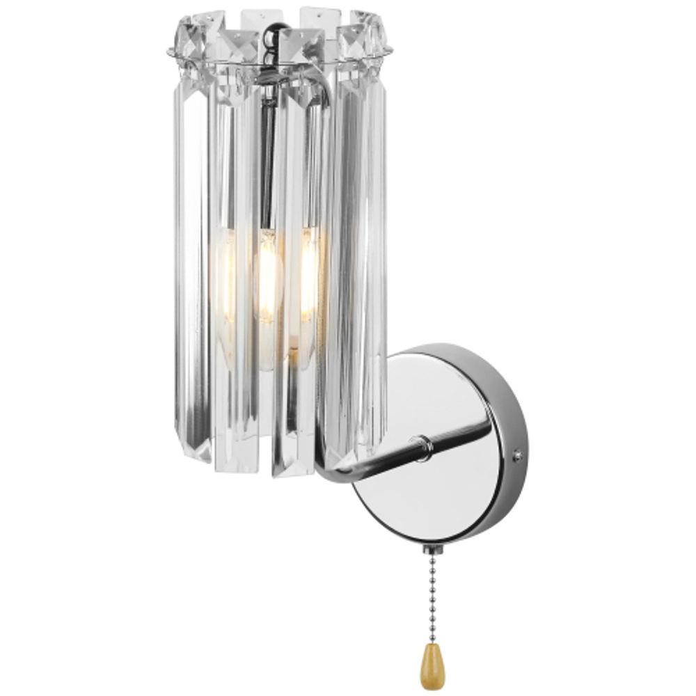 Бра светильник Rivoli Ifa 1063-401 настенный 1хЕ14 40 Вт хрусталь с выключателем | Хрусталь