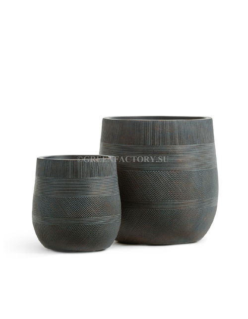 Кашпо TREEZ ERGO - серия Graphics - Округлая чаша - Окись с медной патиной