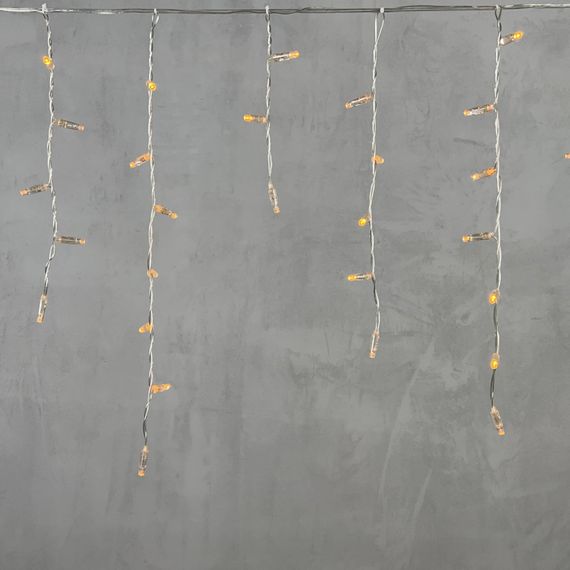 Светодиодная бахрома с колпачком 3,1*0,5 м., 120 желтых LED ламп, прозрачный провод ПВХ, IP65, LTC (PIL120CAP-10-2Y)