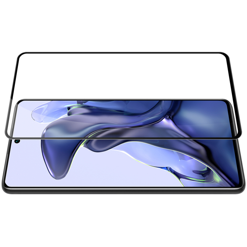 Защитное закаленное стекло на Xiaomi 11T и 11T Pro с черной рамкой, 2,5D Full Glue