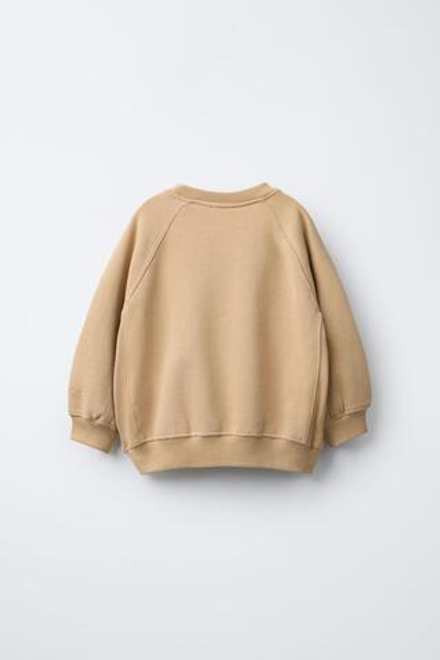 ZARA ТОЛСТОВКА С РЕЛЬЕФНЫМ ЛОГОТИПОМ, РЫЖЕВАТО-КОРИЧНЕВЫЙ