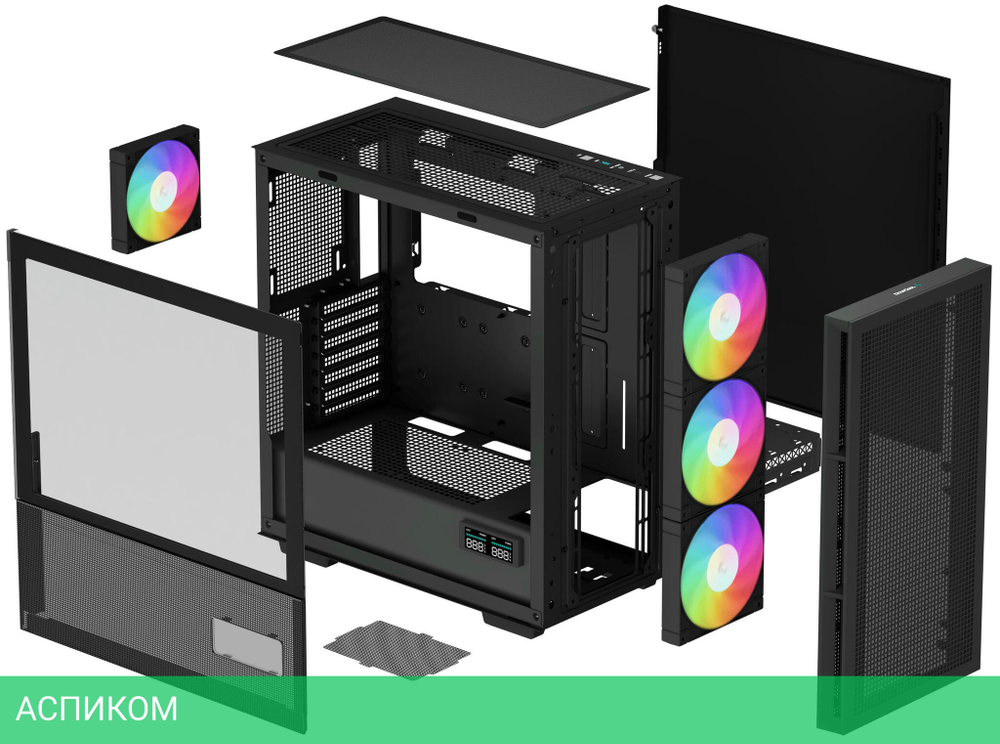 Корпус DeepCool CH560 Digital ATX без БП черный (R-CH560-BKAPE4D-G-1)