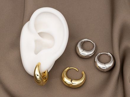 Серьги-Кольца 20мм, цвет серебро