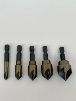 Набор зенкеров по металлу 5PCS 6, 9, 12, 15 и 19 мм с титановым покрытием, Стронг СТМ-52800005