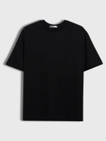 Черная мужская летняя повседневная однотонная хлопок