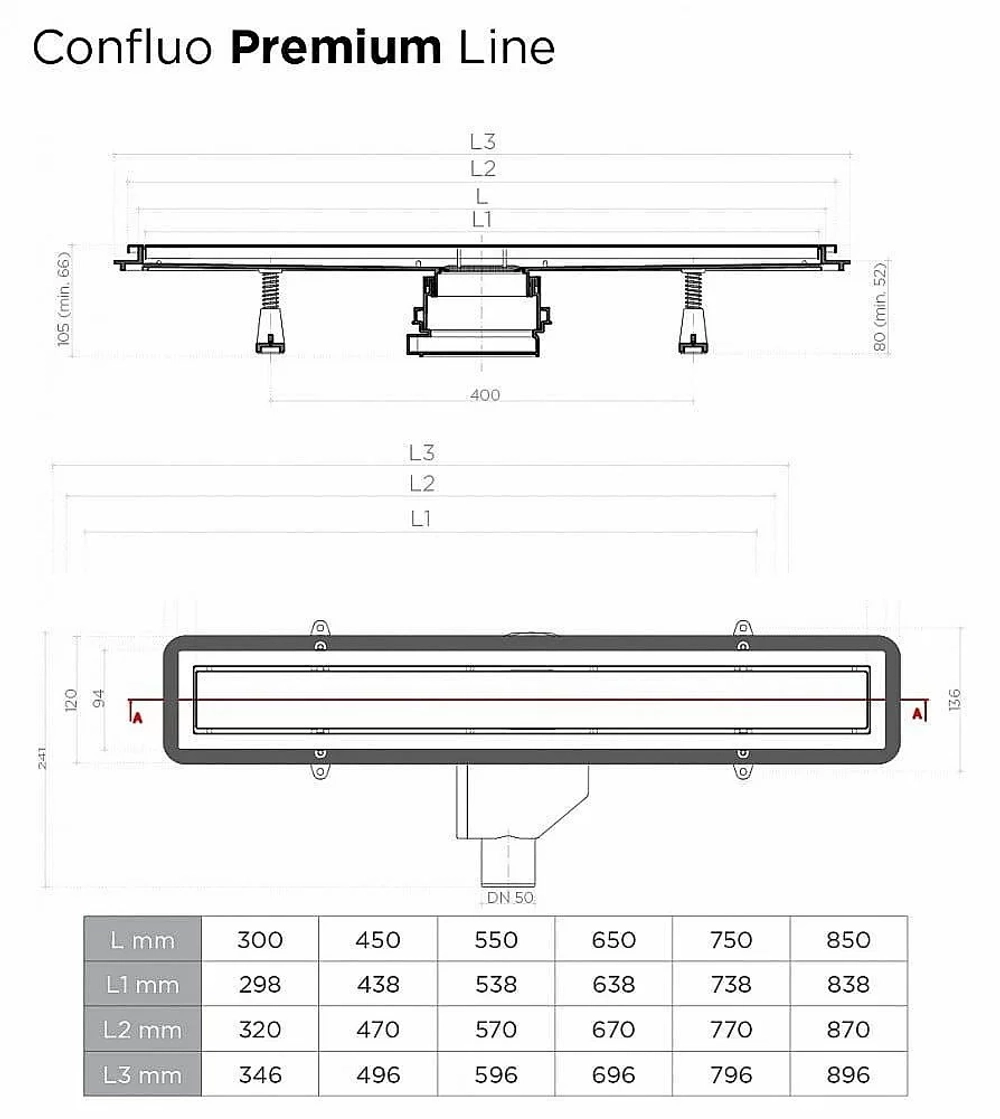Душевой трап PESTAN Confluo Premium Line 750 матовый хром