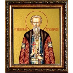 Василий Ярославский благоверный князь. Икона на холсте.