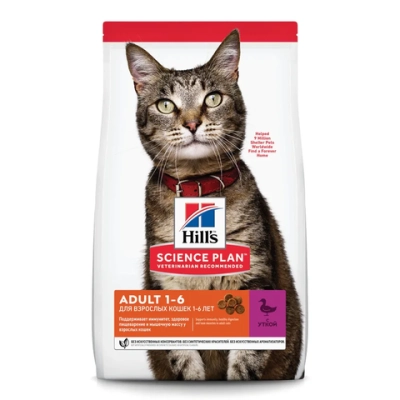 Сухой корм для взрослых кошек Hill`s Science Plan Adult Optimal Care, с уткой