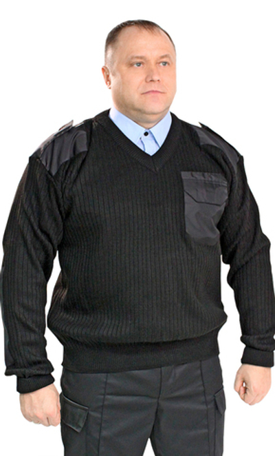 Джемпер черный V вырез