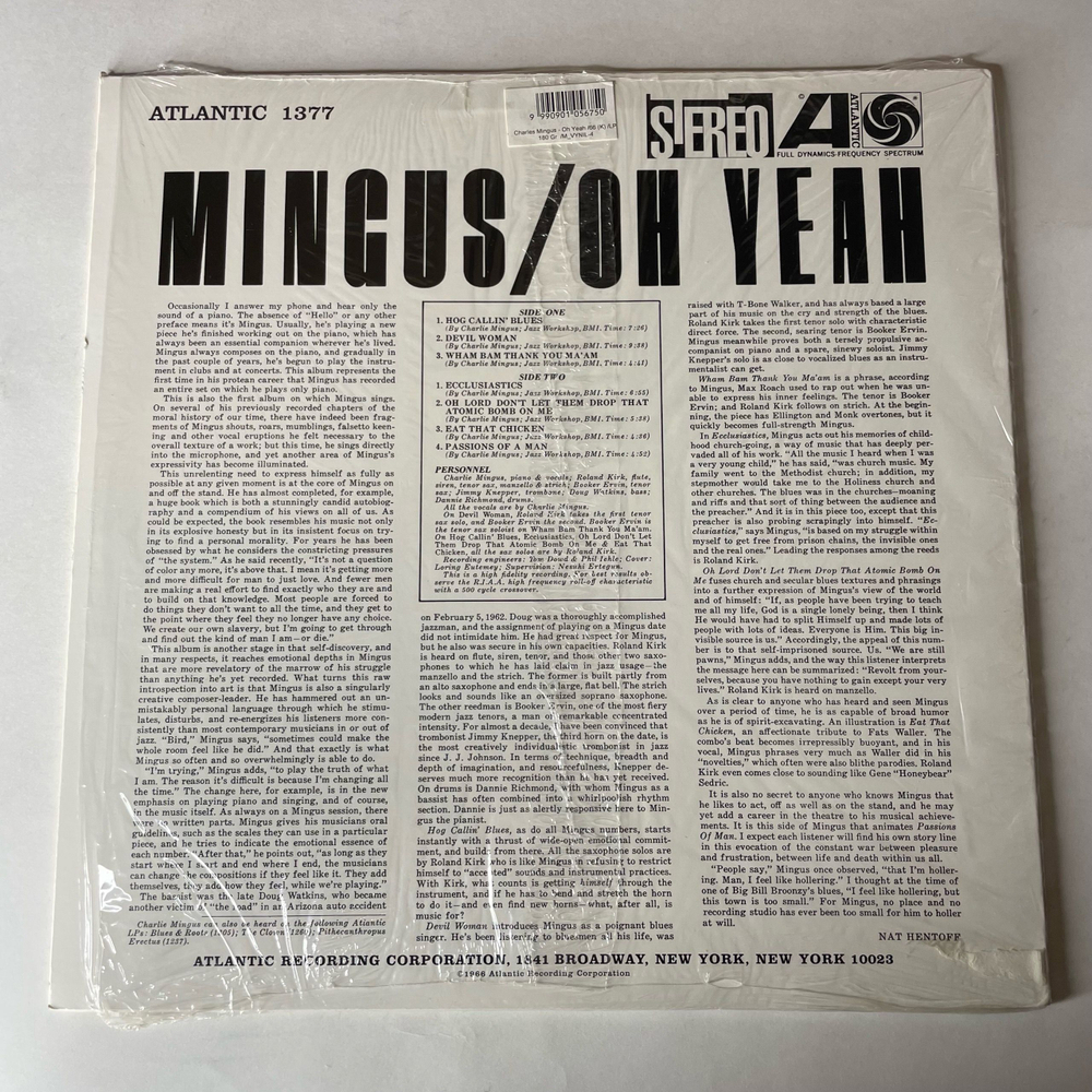 Винтажная виниловая пластинка LP Charles Mingus Oh Yeah (США 2001)