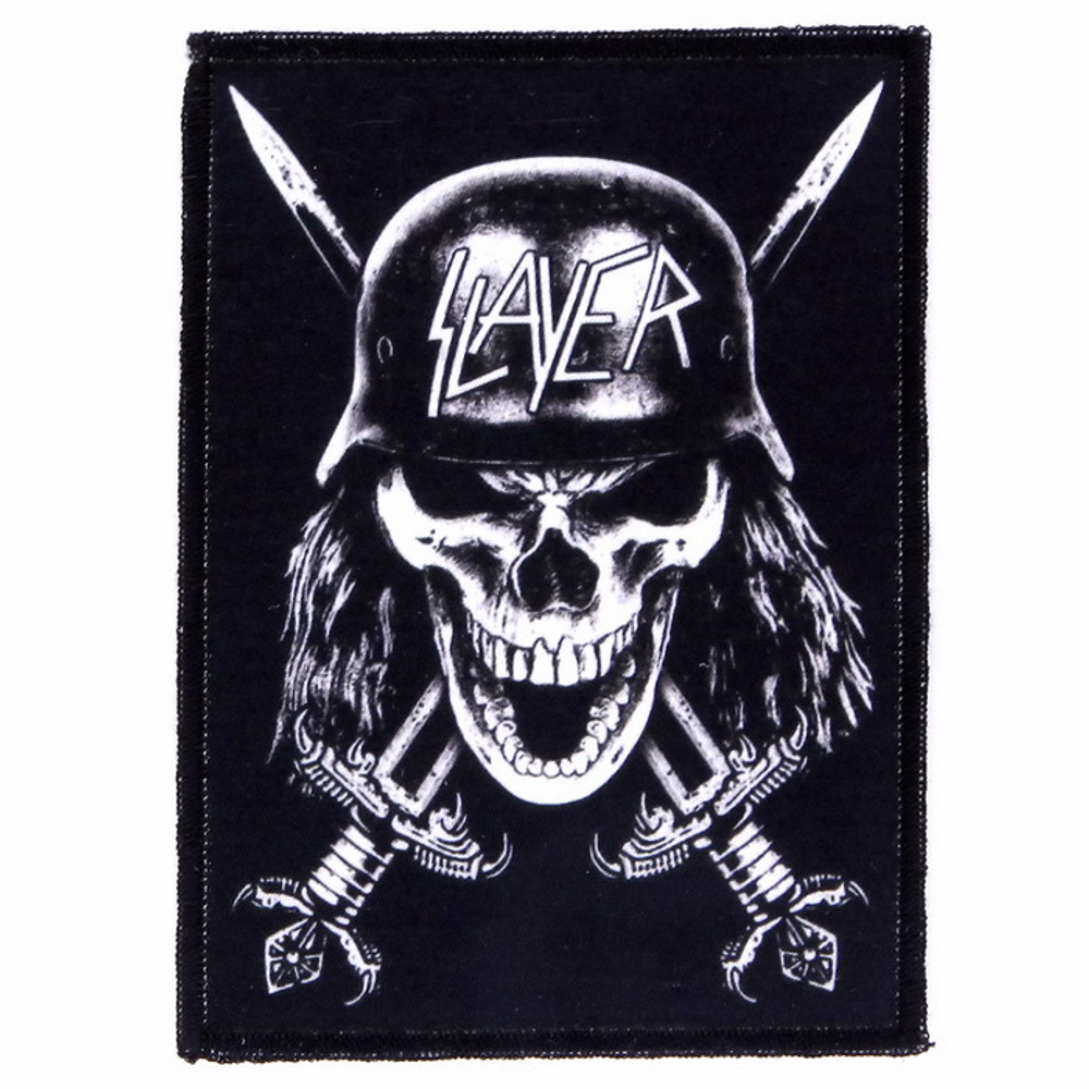 Нашивка Slayer череп в каске (345)