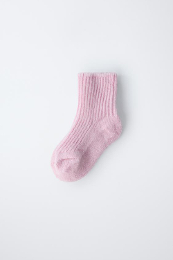 ZARA НОСКИ ИЗ 100% КАШЕМИРА, РОЗОВЫЙ