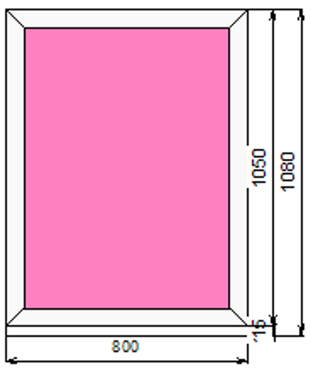 Пластиковое окно  1050 х 800 ТермА Эко с глухой створкой