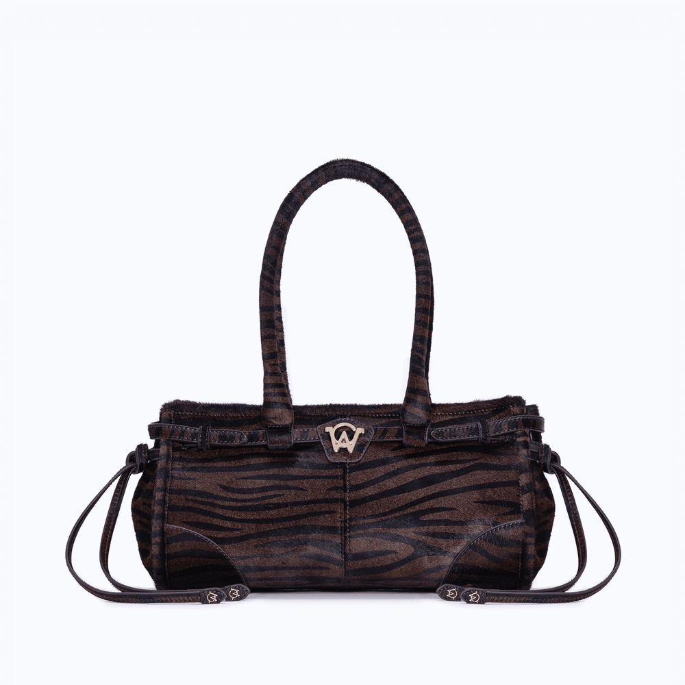 MANC КОЖАНАЯ СУМКА "BABY JANE", ЗЕБРОВЫЙ ПРИНТ
