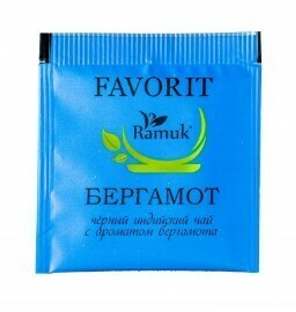 Чай пакетированный на чашку Ramuk favorit черный с бергамотом 200*1,5 гр