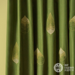 Готовые шторы и покрывало в комплекте ЭЛЛИ (арт. BL10-297-03)  - зеленый