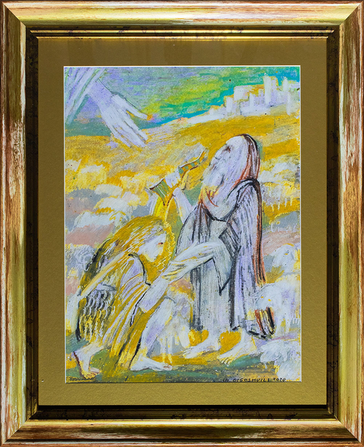 Гигошвили И. Иллюстрация к I и II Книгам Царств. Бумага, масляная пастель. 2020.