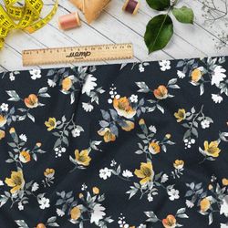 Ткань бифлекс изящные цветочные ветви