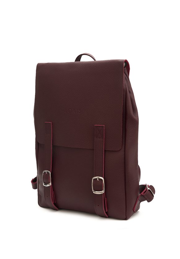 рюкзак бордовый текстурной кожи