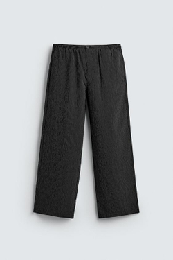 ZARA СТРУЯЩИЕСЯ БРЮКИ В ПОЛОСКУ, ЧЕРНЫЙ