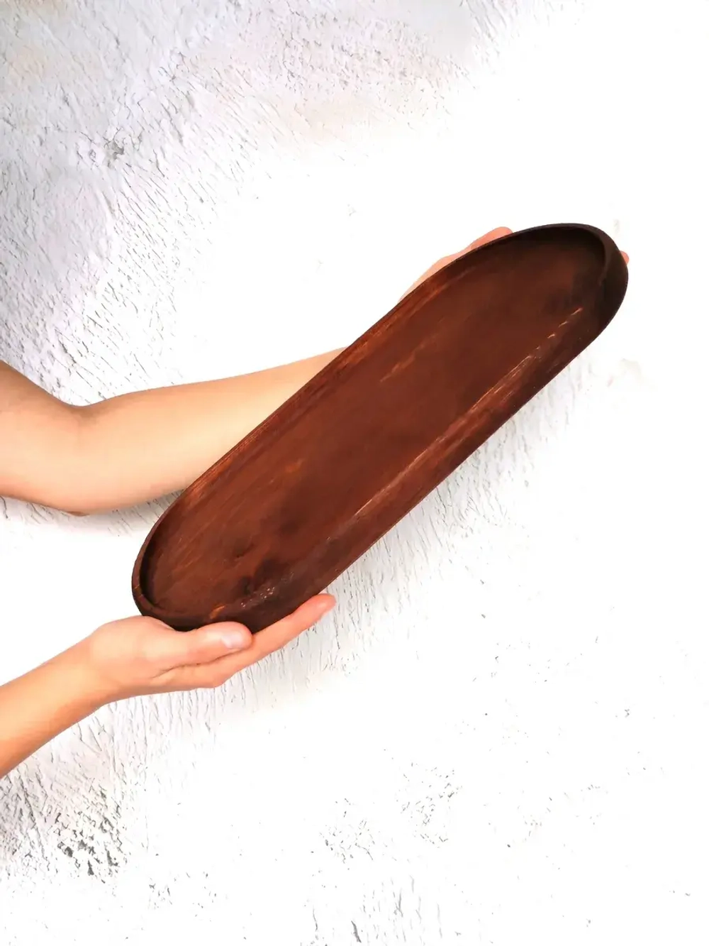 Поднос деревянный овальный