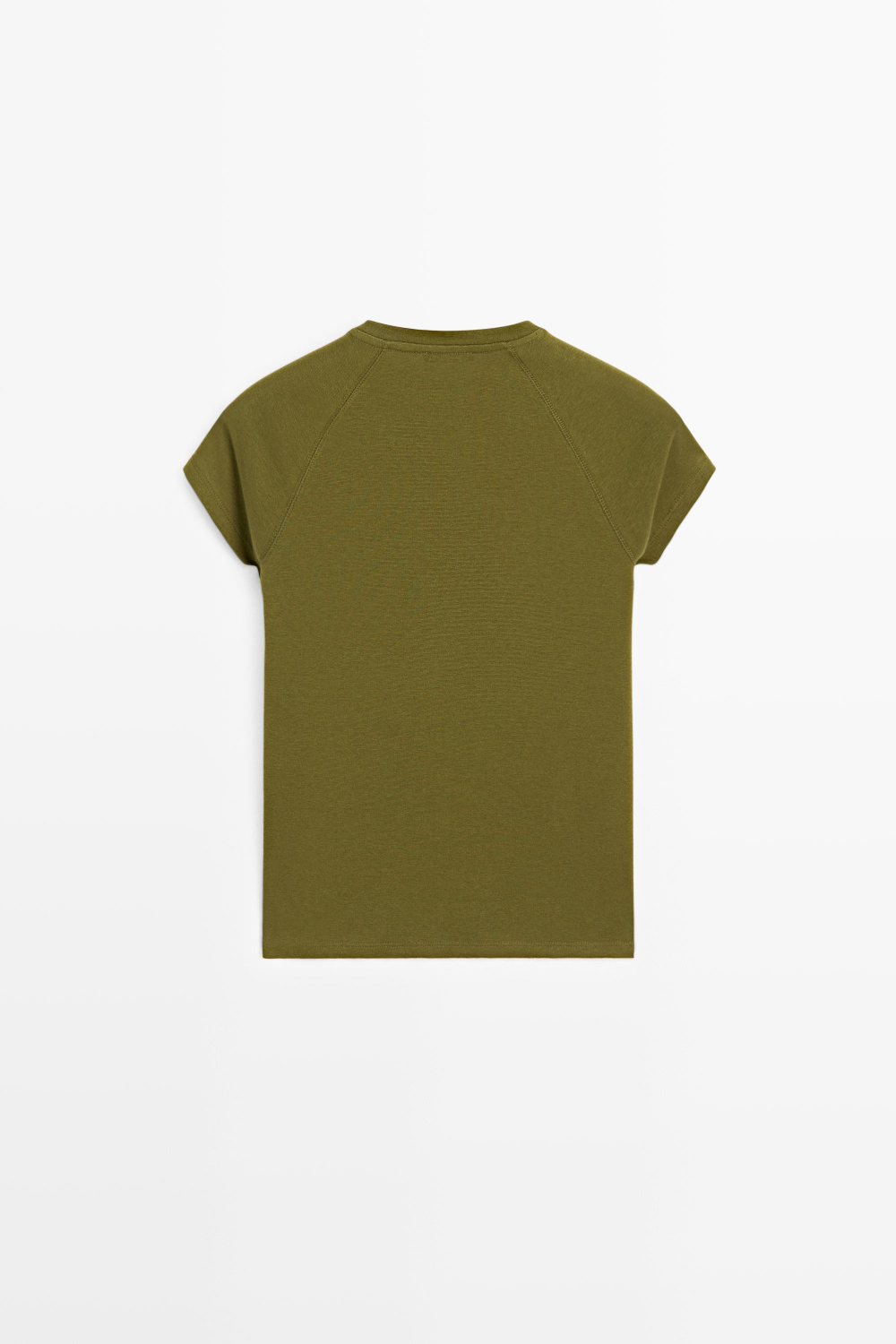 Massimo Dutti Футболка-реглан с коротким рукавом, хаки