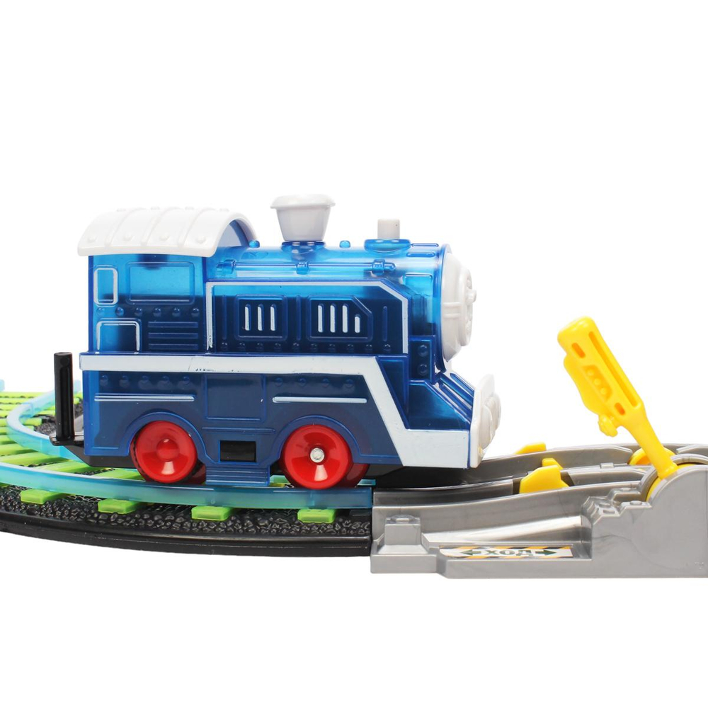 Железная дорога со светофором на бат. 49*9*31см, свет/звук. коробка