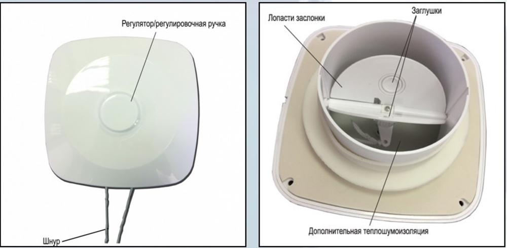 КИВ К2 125 0.5м с пластиковым козырьком. Клапан Инфильтрации Воздуха