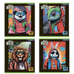 Тетрадь 48л., А5, клетка, Alingar "Go for it", скрепка, мелованный картон (стандарт), блок офсет, 4 дизайна в пленке т/у